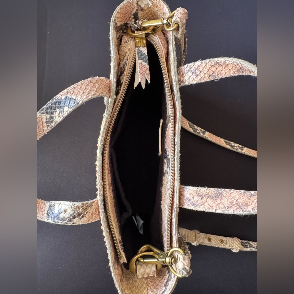 Madewell Zip-Top Small Transport Crossbody Snake Embossed Leather Blush Multi - Picture 5 of 8